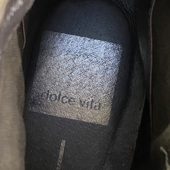 Dolce Vita Women's Size 9.5 Tan Suede Leather Hidden Wedge Bootie Zipper Ankle - Picture 4 of 9